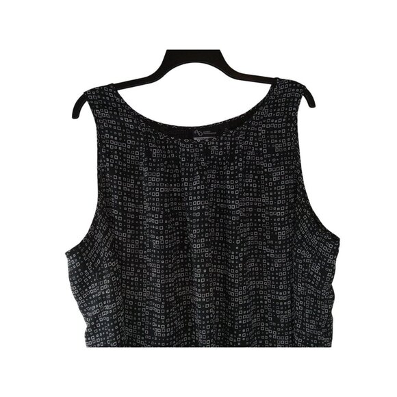Added Dimensions Womens Top Black Lined Sleeveless Geometric Blouse Size 4X Plus - Picture 3 of 12